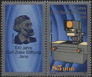 Stamp, Tenant of optical instruments, Germany, Democratic Republic,  , Anniversaries and Jubilees, Tools