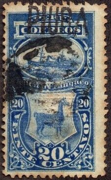Stamp, Postage Due stamp Overprinted, Peru,  , Animals (Fauna), Camels, Mammals, Ships, Steamers