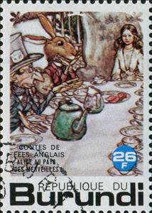 Stamp, Lewis Carroll. Alice in the Wonderland., Burundi,  , Fairy Tales