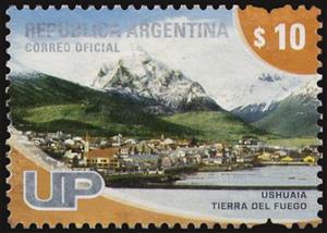Stamp, Ushuaia, Tierra del Fuego, Argentina,  , Coastal Areas, Landscapes, Mountains, Tourism, Townscapes / City Views