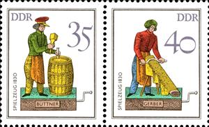 Se-tenant, Manufacturers, Germany, Democratic Republic,  , Professions, Toys