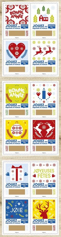 Booklet Pane, Greetings - Scratch & Win, France,  , Greetings