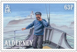 Stamp, Lookout on Bow, Alderney,  , Disasters, Ships