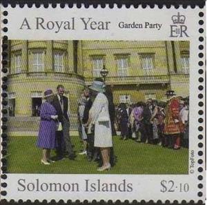 Stamp, Garden Party, Solomon Islands,  , Queens, Royalty