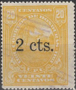 Stamp, Coastal Landscape 1913 Overprint, Honduras,  