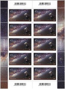 Mini Sheet, Satellite Gaia (minisheet of 10), Germany, Federal Republic,  , Physics, Satellites, Space Traveling, Spacecrafts
