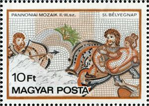 Stamp, 51st Stamp Day - Roman Mosaics, Hungary,  , Mosaic