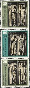 Se-tenant, Founding Figures of the Naumburg Cathedral, Germany, Democratic Republic,  , Churches - Cathedrals - Basilicas - Chapels, Religion, Sculptures
