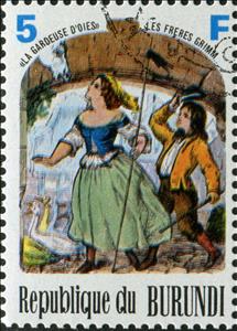 Stamp, The Brothers Grimm. La Gardeuse D'oies., Burundi,  , Fairy Tales