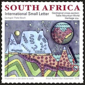 Stamp, The Table Mountain, South Africa,  , Geology, UNESCO World Heritage Sites