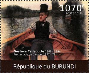 Stamp, "Promenade in a Bark" (1877-78), Burundi,  , Paintings