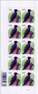 Mini Sheet, Black Woodpecker (Dryocopus martius), Belgium,  , Animals (Fauna), Birds, Woodpeckers