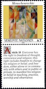 Stamp, Declaration of Human Rights, UNO Vienna,  , Art, Human Rights