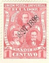 Stamp, Success of the Liberal Party Surcharged, Ecuador,  , Heads of State, Politicians