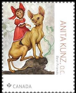 Stamp, Canadian Illustrators : Anita Kunz, Canada,  , Art, Illustrators, Stylized Animals