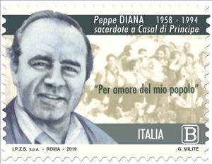 Stamp, Giuseppe "Peppe" Diana, anti-Mafia martyred priest, Italy,  , Clergy