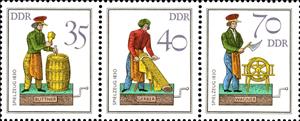 Se-tenant, Manufacturers, Germany, Democratic Republic,  , Professions, Toys