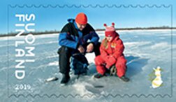 Stamp, Ice Fishing, Finland,  , Fishery