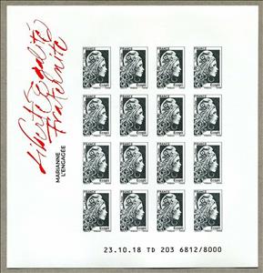 Mini Sheet, Marianne, France,  , Famous People, Symbols