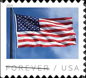 Stamp, American Flag (from Booklet), United States of America,  , Flags