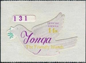 Stamp, Peace dove with laurel branch, Tonga,  , Birds, Peace Doves
