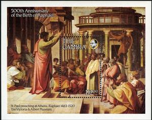 Souvenir Sheet, St Paul Preaching, Gambia,  