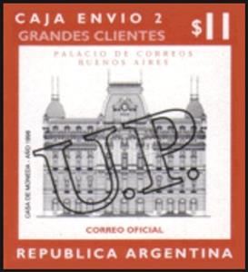 Stamp, Main Post Office, Buens Aires with UP, Argentina,  , Post Offices