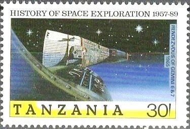 Stamp, Rendezvous of Gemini 6 & 7, Tanzania,  