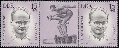 Gutter Pairs, R.Seifert, Germany, Democratic Republic,  , Aquatic Sports, Athletes, Sports, Swimming