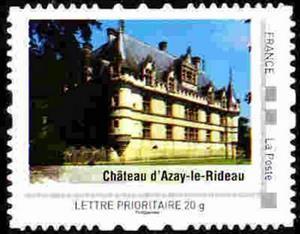 Stamp, Chateau d'Azay-le-Rideau, France,  , Castles