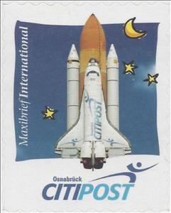Stamp, Maxibrief International, Germany, Modern Private Post Offices,  , Advertisements, Rockets, Stamps