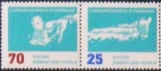 Se-tenant, Various water sports, Germany, Democratic Republic,  , Aquatic Sports, Sports, Swimming, Water, Water-polo