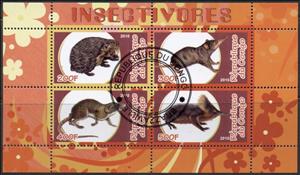Mini Sheet, Insectivores, Cinderellas,  , Animals (Fauna), Mammals
