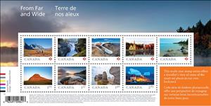 Souvenir Sheet, From Far And Wide (Series 2), Canada,  , Churches - Cathedrals - Basilicas - Chapels, Landscapes, Waterfalls