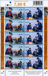 Mini Sheet, 100 Years of Scouting, Finland,  , Anniversaries and Jubilees, C.E.P.T. / Europe, Commemoration, Fire and Flames, Headgear, Sailing, Scouting, Snow