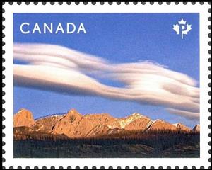 Stamp, Lenticular Clouds, Canada,  , Clouds, Landscapes, Mountains, Weather