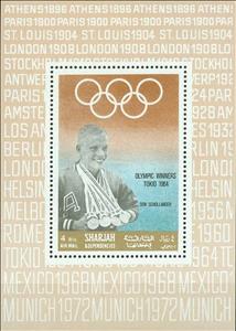 Souvenir Sheet, Donald Arthur "Don" Schollander (*1946), Sharjah,  , Olympic Games