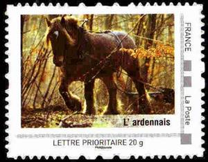 Stamp, L' ardennais, France,  , Animals (Fauna), Horses