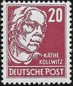 Stamp, Käte Kollwitz (1867-1945), Germany, Democratic Republic,  , Famous People, Painters, Women