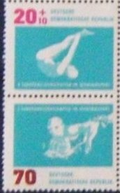 Se-tenant, Various water sports, Germany, Democratic Republic,  , Aquatic Sports, Sports, Swimming, Water, Water-polo