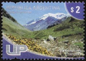 Stamp, Aconcagua, Mendoza, Argentina,  , Landscapes, Mountains, Tourism