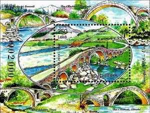 Se-tenant, Europa CEPT 2018 - Bridges, Albania,  , Architecture, Bridges, C.E.P.T. / Europe, Landscapes
