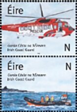 Se-tenant, Coast Guard of Ireland, Ireland,  , Helicopters, Lifeboats