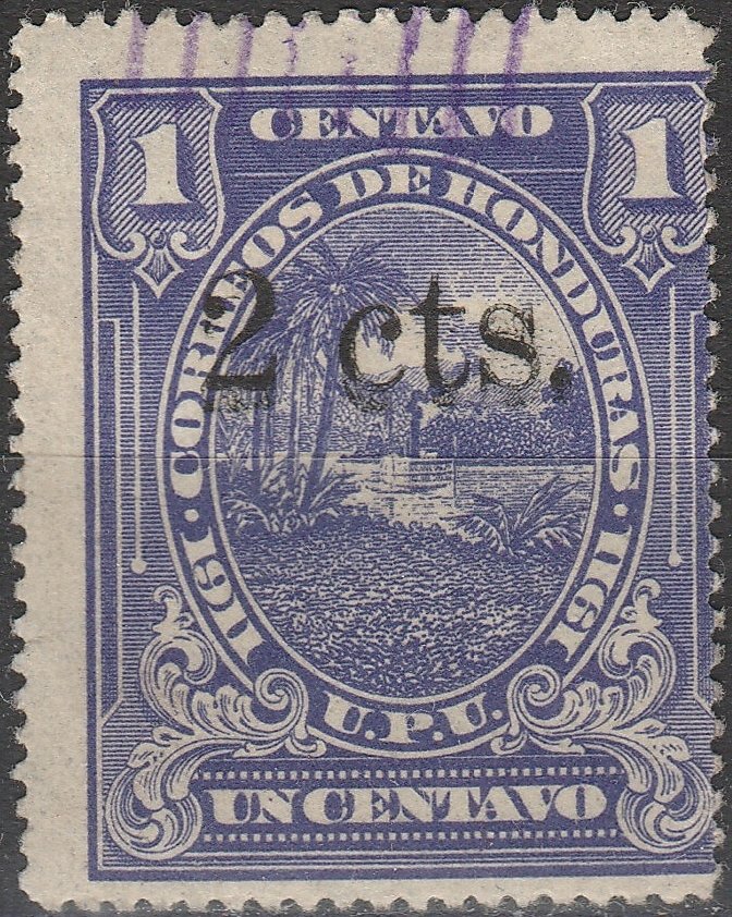 Honduran Scene surcharged (Overprint Type II)