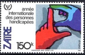 Stamp, Gesture-language, Deaf And Dumb, Zaire,  , Healthcare