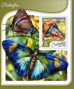 Souvenir Sheet, Hypolycaena antifaunus, Solomon Islands,  , Animals (Fauna), Butterflies, Insects