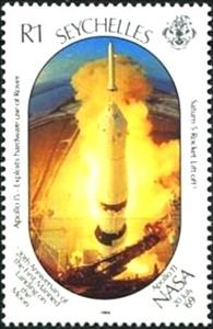 Stamp, Saturn 5, Seychelles,  