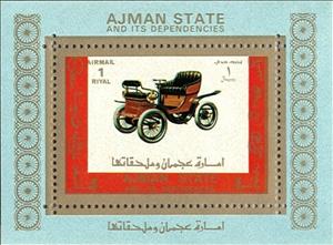 Souvenir Sheet, Old car #2, Ajman,  , Cars