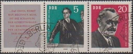 Se-tenant, Georgi Dimitrov Mikhaylov, Germany, Democratic Republic,  , Famous People, Heads of State, Men, Politicians