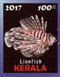 Stamp, Lionfish, Cinderellas,  , Animals (Fauna), Fishes